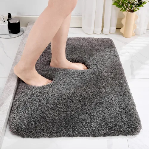 Vista 43 de Disolla - Alfombra antideslizante pequeña y esponjosa para el suelo del baño, lavable, afelpada, para ducha, absorbente, color beige, 17 x 24