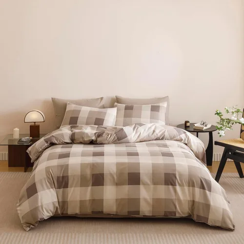 Vista 6 de Wellboo - Juego de edredón de tamaño matrimonial, ropa de cama de color gris gradiente sólido, gris plateado, gris claro, modernos, simples, blancos