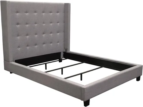 Vista 4 de Diamond Sofa Cama con alas copetudas en gris claro (Eastern King: 93 pulgadas de largo x 84 pulgadas de ancho x 60 pulgadas de alto)