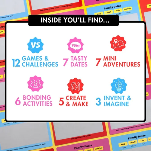 Vista 4 de Happy Duo Family Dates 40 Tarjetas de Rasca y Ganca – Actividades Divertidas y Ideas para Noches de Citas Familiares para Niños y Padres – Juego