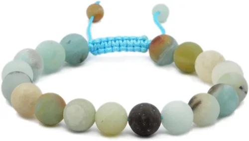 Vista 14 de AD Beads - Pulseras de gemas naturales de 0.39 pulgadas, cristales de sanación, macramé ajustable de 7 a 9 pulgadas