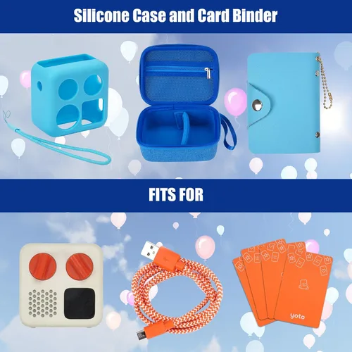 Vista 2 de MGZNMTY Estuche de almacenamiento de viaje y funda de silicona gruesa compatible con Yoto Mini Player, reproductor de audio y música para niños