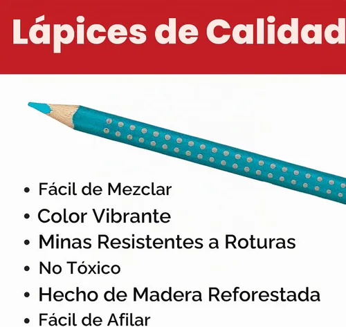 Vista 5 de Faber-Castell Grip Colored EcoPencils - Paquete de 24 lápices de colores, preafilados