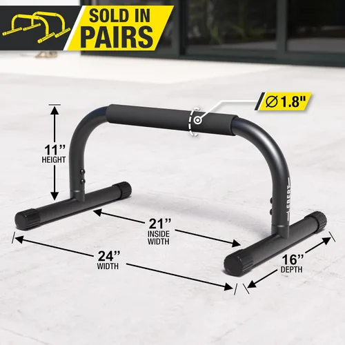 Vista 3 de Lebert Parallette Bars - Equipo de entrenamiento de peso corporal resistente para inmersiones, flexiones, sesiones en L y entrenamientos de núcleo