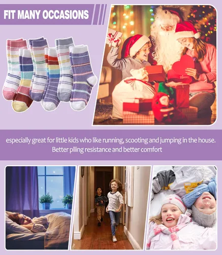 Vista 6 de MQELONG Calcetines peludos antideslizantes para niñas con agarres, calcetines acogedores y esponjosos para invierno, cálidos, calcetines de regalo