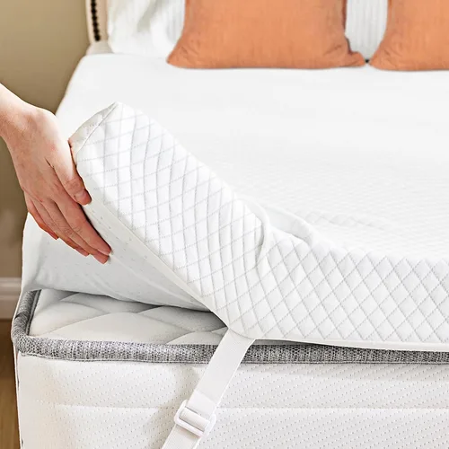 Vista 11 de [Usado] DUMOS Cubrecolchón de espuma viscoelástica tamaño individual, 3 pulgadas de grosor, almohadilla de gel refrescante con infusión de gel