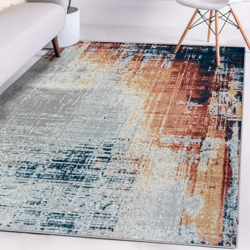 Vista 11 de LUXE WEAVERS Olimpia Collection 5955 - Alfombra abstracta moderna de 9 x 12 pulgadas, color antracita