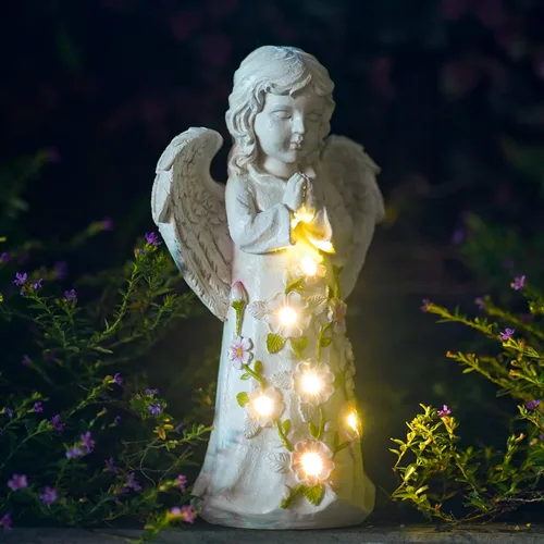 Vista 13 de Nacome Estatuas solares de jardín al aire libre tortuga con suculentas y 7 luces LED – Decoración de césped Estatua de tortuga para patio, balcón