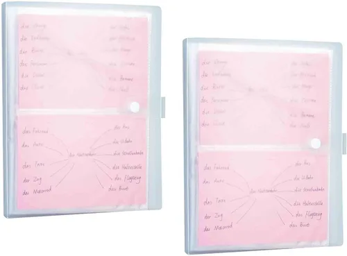 Vista 7 de 4x6 tarjetas de índice de plástico transparente organizador bolsas libro carpeta 40 páginas para 160 tarjetas