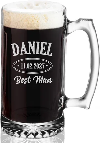 Vista 9 de Lifetime Creations Taza de cerveza personalizada grabada con el padre de la novia, 25 onzas, regalo de boda para papá, apto para lavavajillas