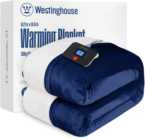 Vista 40 de Manta eléctrica con calefacción Westinghouse, manta eléctrica con 6 niveles de calefacción y configuración de tiempo de 2-10 horas, manta eléctrica