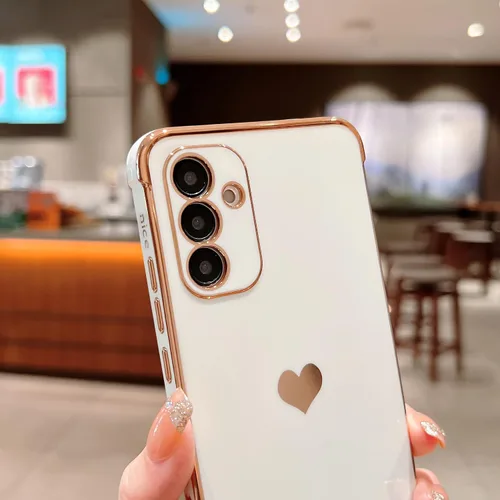 Vista 144 de phylla Funda de teléfono compatible con Samsung Galaxy A12 de 6.5 pulgadas, lindo corazón chapado en oro, elegante funda de lujo para mujer
