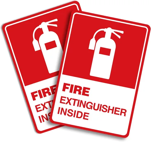 Vista 9 de 6PCS Fire Extinguisher Inside Sign Stickers,Self Adhesive Vinyl Waterproof and Scratch Resistant Safety Fire Extinguisher Label Waterproof, Suitable