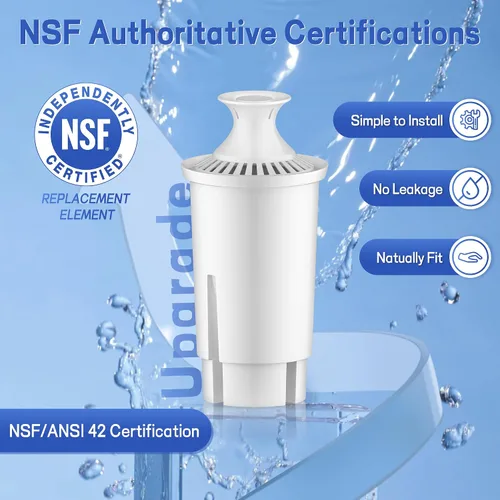 Vista 4 de BREAUILL Filtro de repuesto compatible con filtro de agua y jarras Brita®, repuesto de filtro de agua certificado NSF compatible con Brita® Classic