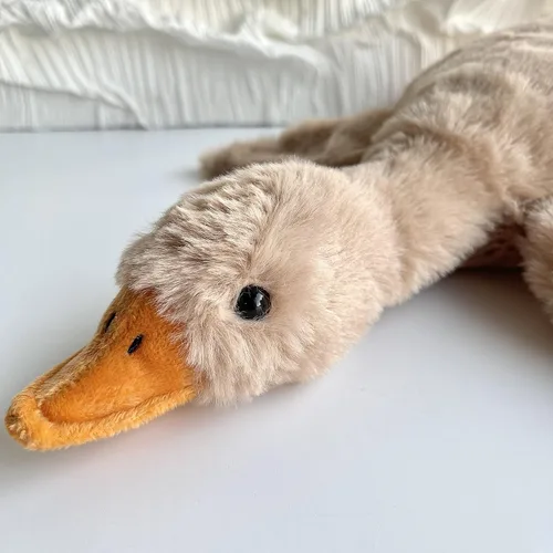 Vista 2 de Tanha Peluche de ganso, suave felpa de ganso, lindo ganso de peluche, animal de peluche de pato, 20 pulgadas, marrón