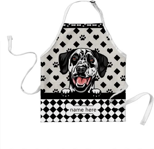 Vista 8 de Delantal de lunares de perro personalizado lindo perro salchicha, perro salchicha 3