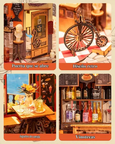 Vista 3 de Rolife - Kit de bricolaje de casa de muñecas en miniatura para adultos, kit de casa de muñecas de madera mini, kits de construcción de diorama