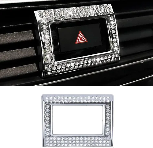 Vista 8 de 3 piezas de cubierta de perilla de interruptor de aire acondicionado brillante con cristales de rhinestone compatible con accesorios Honda 10ª