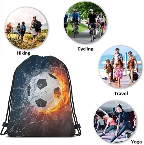Vista 7 de Beabes Bolsas de béisbol con cordón, mochila deportiva para gimnasio, bolsa con cordón, Multi-a14, Mochilas de viaje