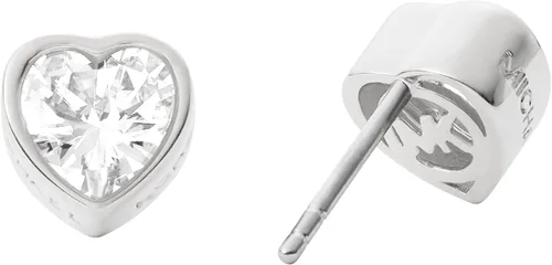 Vista 2 de Michael Kors - Aretes de broche para dama, de acero inoxidable, con forma de corazón, con detalles de cristal, S, cristal