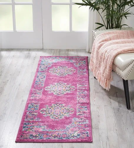 Vista 24 de Nourison Passion Alfombra marfil/negro, de 2 pies 2 pulgadas x 10 pies, fácil de limpiar, no desprende pelo, para habitación, sala, comedor, cocina