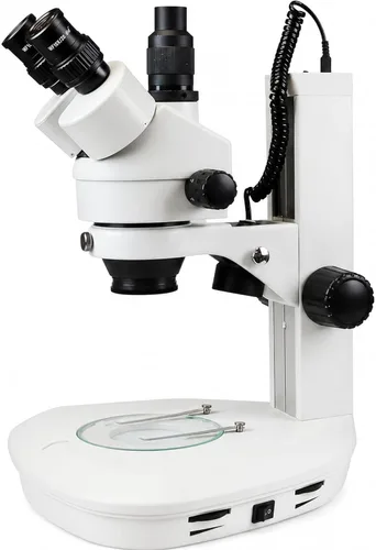 Vista 9 de Microscopio estéreo con zoom binocular VS-2EZ, ocular de campo ancho 10x, rango de zoom de 0.7X—4.5X, rango de aumento de 3.5X—90x, lente auxiliar