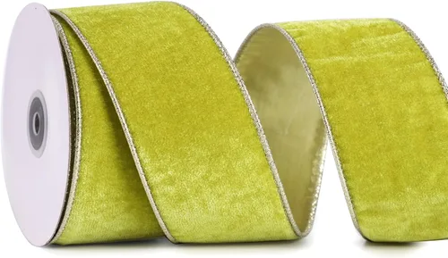 Vista 9 de Cinta metálica de terciopelo negro y dorado, 2.5 pulgadas x 10