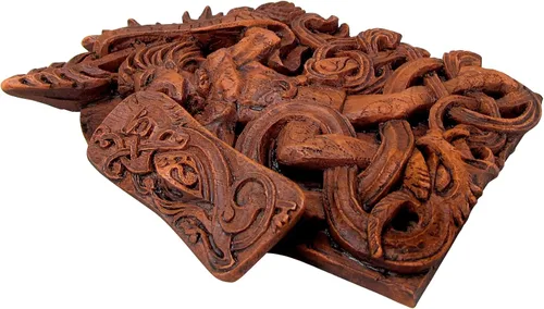 Vista 2 de Dryad Design Cuchulain - Placa de pared para decoración del hogar, diseño de guerrero celta irlandés (acabado de madera)