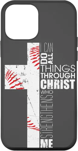 Vista 16 de Baseball Phone Case Christian Bible Verse Philippians 4:13 Case for iPhone 17