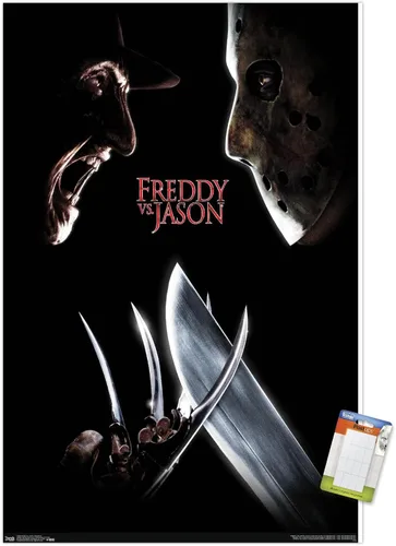 Vista 12 de Trends International Freddy vs. Jason - Póster de pared de una hoja, 14.725 x 22.375 pulgadas, versión enmarcada de madera de granero