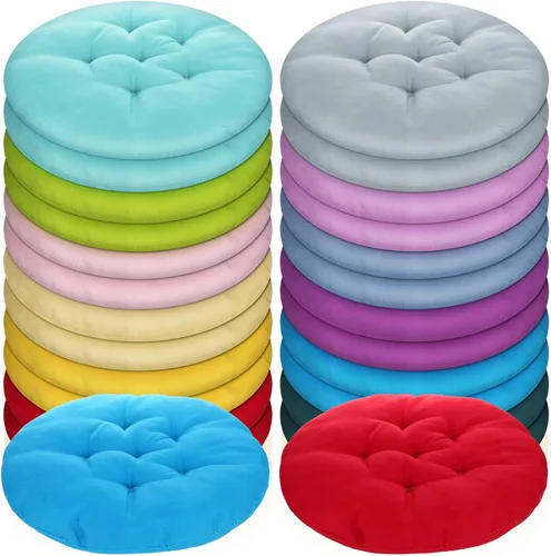 Vista 8 de Tinideya 24 Piezas Cojines Redondos de Suelo Almohadas de Suelo Cojines de Asiento de Meditación Asientos Flexibles para Adultos y Niños, Cojines