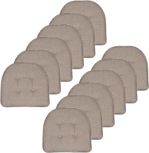 Vista 27 de Sweet Home Collection - Cojín de asiento de espuma viscoelástica y respaldo de caucho antideslizante con capitoné para silla, cojín en U, 17x16 Gris