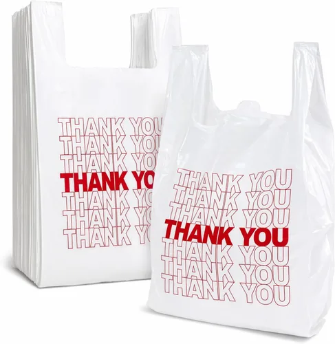Vista 10 de TashiBox - Bolsas de plástico de 100 unidades, bolsas de compras, bolsas de agradecimiento