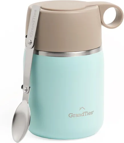 Vista 8 de GRANDTIES Tarro de comida aislado, recipiente térmico de acero inoxidable de boca ancha de 20 onzas sin BPA para alimentos calientes, con asa