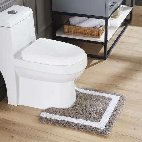 Vista 94 de Better Trends - Alfombra de baño 100% algodón reversible, altamente absorbente y lavable a máquina, suave, tapete de ducha para piso de baño