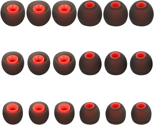 Vista 2 de Puntas de silicona para auriculares de repuesto para auriculares Tapón Eartips Tips Eargels 9 pares SML