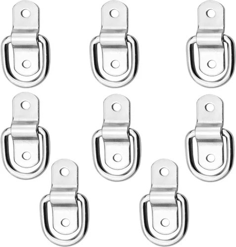 Vista 3 de Anclaje de anclaje de 1/4 de pulgada, anillo en D resistente con soporte de montaje compatible para cargas en barcos, remolques, camionetas, kayaks