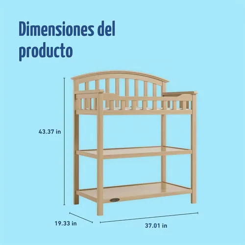 Vista 7 de Cambiador Graco con cambiador resistente al agua, madera flotante
