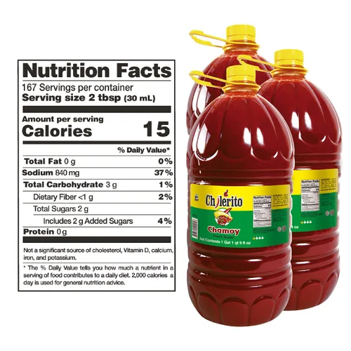 Vista 3 de EL CHILERITO - Paquete de 3 salsas sabor Chamoy 5L/166.5 onzas líquidas – Alimentos mexicanos – Excelente para adornar frutas y aperitivos – Sabor