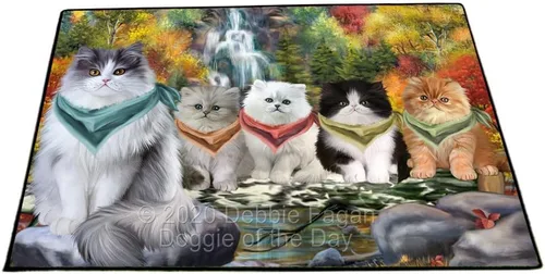 Vista 10 de Doggie of the Day Tapete de piso de gatos persas – Día de la Independencia del 4 de julio – El mejor tapete para perro – Decoración protectora