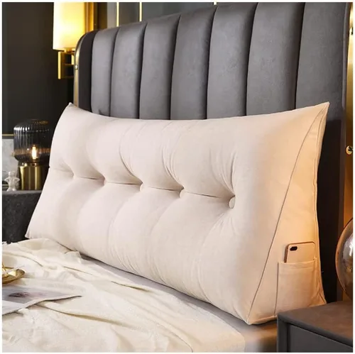 Vista 13 de Almohada triangular para cabecero, cojín grande para cabecero con cuña, almohada de lectura, respaldo de posicionamiento, cojín para cama de día