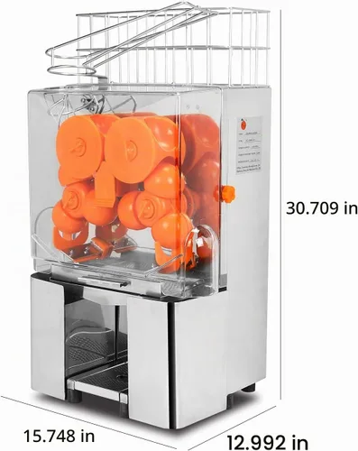 Vista 4 de Exprimidor comercial de naranja de 110 V, extractor de exprimidor de masticación lenta fácil de limpiar con caja de filtro extraíble, exprimidor