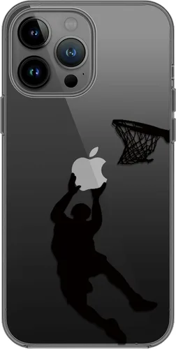 Vista 4 de Blingy's Funda compatible con iPhone 14 Pro Max, divertido patrón de jugador de baloncesto, diseño deportivo fresco, funda protectora transparente