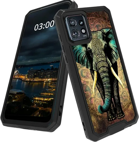 Vista 14 de Funda para Motorola Edge Plus para Moto Edge Plus 2023 con diseño de patrón de mariposa artística a prueba de caídas de policarbonato duro de doble