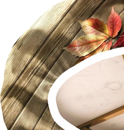 Vista 3 de Mantel de poliéster con hojas de arce, mantel ovalado de otoño de 68 x 48 pulgadas, impermeable, resistente al viento y a las arrugas, mantel