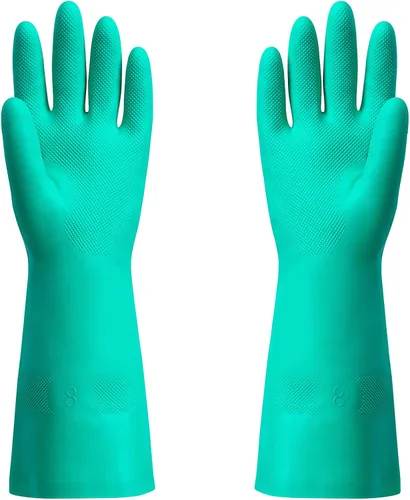 Vista 10 de ThxToms guantes de nitrilo para el hogar, resistentes al aceite, ácido, alcalinos y solventes 15mil,Reusable Heavy Duty Diswashing Gloves, Resist