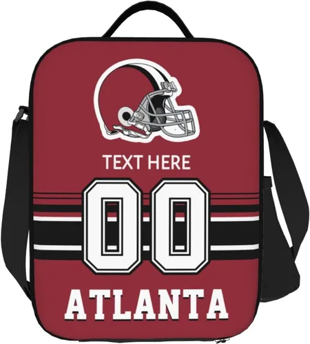 Vista 32 de Bolsa de almuerzo personalizada de Nueva Inglaterra, regalos para hombres, mujeres, fanáticos, con nombre y número personalizados, correas de hombro