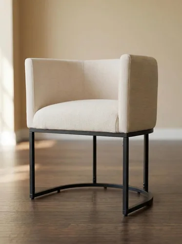 Vista 61 de HNY Silla de comedor moderna de mediados de siglo tapizada en forma de barril, negra, con brazos, silla de cocina y comedor de cuero, silla auxiliar