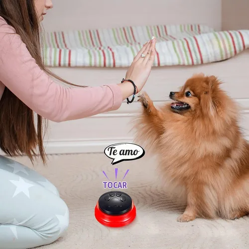 Vista 5 de Paquete de 8 botones de grabación de voz, botones grabables para perros para comunicación, botones de conversación de perros, zumbadores
