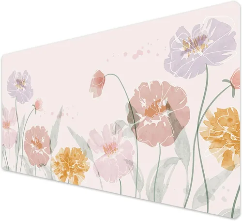 Vista 32 de French KOKO Alfombrilla de escritorio grande para mouse de 15 x 30 pulgadas, protector de escritorio floral extendido para teclado y mouse Llámame